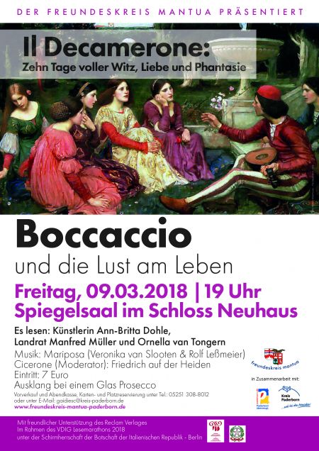 Freundeskreis Mantua veranstaltet Literaturabend von Giovanni Boccaccio